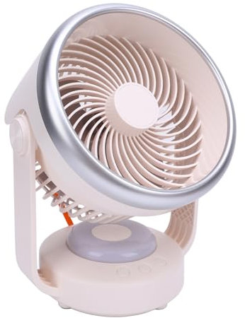 Air Circulator Fan, Portable Oscillating Desk Fan for Bedroom, Support 90° Tilt, 4 Speed Settings, Ultra Quiet Desktop Fans with Adjustable Brightness Ambiance Light