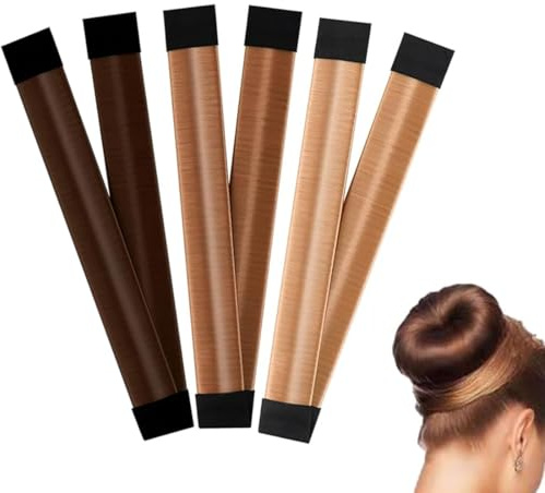 GHPKOTW 3 Pack Flechthilfe Haare Mädchen Und Damen, Haarstrickwerkzeug Zubehör DIY-Haarstyling für Lange und Kurze Haare,Braun Donut Hair Bun Maker für Kinder Dutt Haar