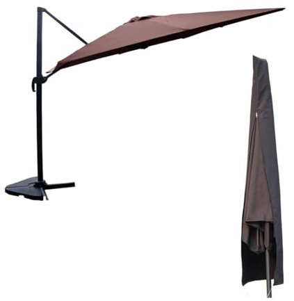 CONCEPT USINE | Ensemble Parasol Déporté Rectangle Cesare avec Housse Incluse