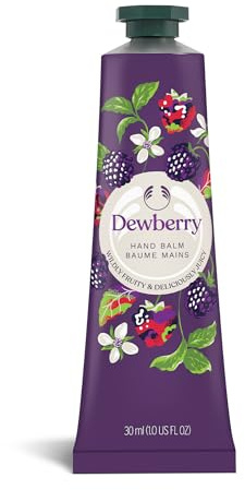 The Body Shop Dewberry Hand Balm (1x 30ml) Intensive Moisturising Hand Cream for Soft Skin, Fruity and Floral Scented Vegan Formula with Shea Butter, 96-Hour Moisture, Fast-Absorbing and Non-Greasy