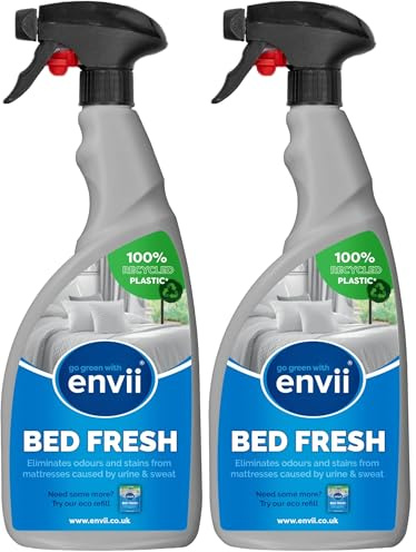 Envii Bed Fresh – Bio Matratzenreinigung und Starker Geruchsentferner 750ml Spray für Schweiß und Urin, Fleckenentfernen (Packung mit 2)