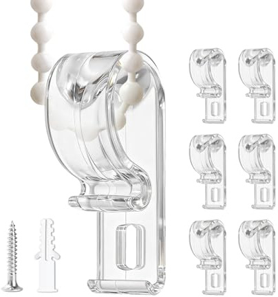 12 Sets Clear Roman Blind Clips, Plastic Roller Roman Blind P Clip | Plastic Roller Roman Blind P Clip, bBlind Cord Clips Hooks for Blinds with 12 Screws and 12 Plastic Pillars