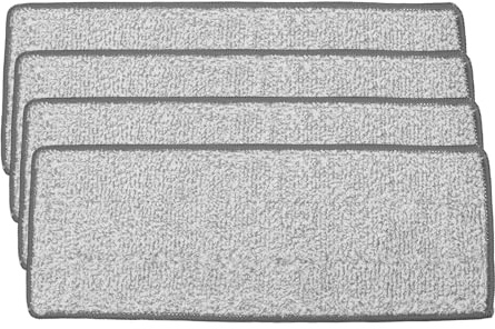 JOINPAYA 4 Pièces Lingette de Rechange pour Balai à Franges 12x33 Cm | Réutilisable et Lavable, Couverture Large, Absorption Renforcée pour Marbre et Carrelage