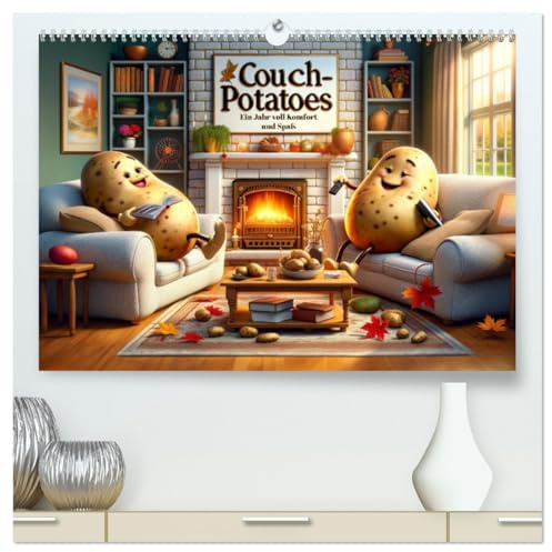 Couch Potatoes: Ein Jahr voll Komfort und Spaß (hochwertiger Premium Wandkalender 2026 DIN A2 quer), Kunstdruck in Hochglanz: Jahresfreude mit KI-Kartoffeln. (CALVENDO Spass)