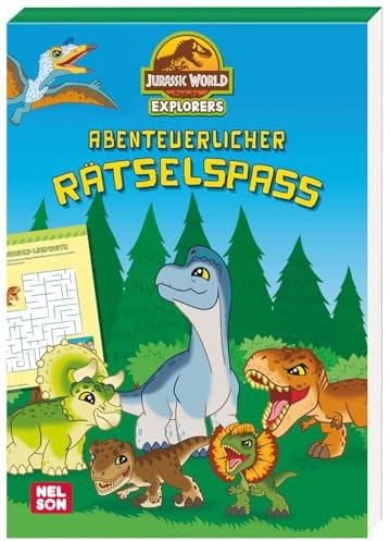 Jurassic World Explorers: Abenteuerlicher Rätselspaß: Dinosaurier-Rätselblock für Kinder ab 3 Jahren mit Labyrinthen, Suchbildern, Denkspielen und Sachwissen