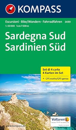Sardegna Sud - Sardinien Süd: Wanderkarten-Set mit Radrouten. GPS-genau. 1:50000 (KOMPASS Wanderkarte, Band 2499)