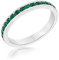 Tuscany Silver Damen Sterling Silber Krystall Eternity Rubover Set Stacking Ring Dunkelgrün 2mm N