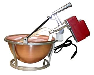 POLENTINA OVBC PAIOLO IN RAME CON MOTORE ELETTRICO DIAMETRO 26 CM 14 WATT BASE ALLUMINIO