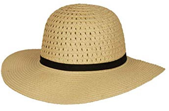 SCIPPIS Damen Sommerhut Tamala – Strohhut aus Papierstroh mit schwarzem Band, luftige Flechtung – Creme, S/M & L/XL (DE/NL/SE/PL, Alphanumerisch, S, M, Natur)