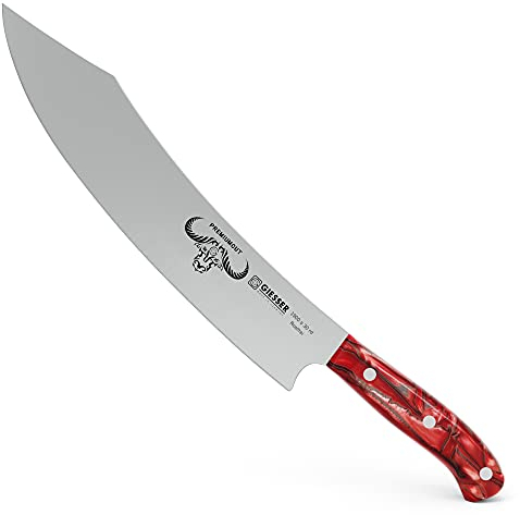 Giesser seit 1776 - Made in Germany - Kochmesser 30 cm Red Diamond, PremiumCut Barbecue No 1, Küchenmesser, Acryl, rot, rostfrei, deutsches Grillmesser scharf
