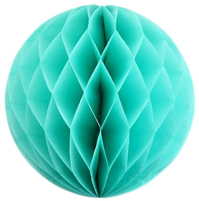 1 Wabenball 30cm ( helltürkis / aqua 314 ) // Waben Ball Honeycomb Papier Hänge Deko Laternen Dekoration Bälle Pompons PomPom Party Hochzeit Raumdeko