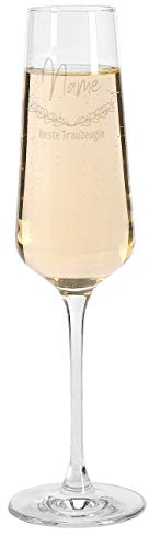 Leonardo graviertes Sektglas Puccini - Beste Trauzeugin - mit Namen