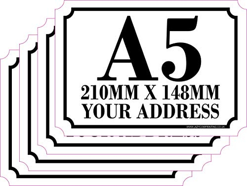 Personalised Printed Wheelie Bin Number Stickers with number and road Name - A6 Vinyl Waste Container Decals - set of 4 (A5)