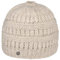LIERYS Mütze mit Zopfloch für Pferdeschwanz Damen – Strickmütze mit Loch gefüttert – Beanie mit Schurwolle und Alpakawolle – Futter mit hohem Baumwollanteil – Herbst/Winter Hellbeige One Size