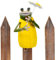 NETPROSHOP Zaunhocker Zaunfigur Rabe oder Frosch aus Metall, H: 15-25cm, Auswahl:Frosch gelb Schirm