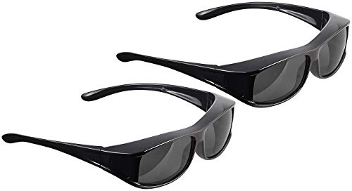 PEARL Überbrille Sonnenbrille: 2er-Set Überzieh-Sonnenbrillen Day Vision Pro für Brillenträger (Überbrille für Brillenträger, Sonnenbrille zum drübertragen, Überziehbrille Herren)
