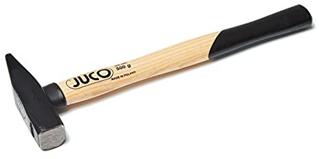Juco Locksmith's Hammer LUX 500g, Metal Element Forged and Furnace Varnished, Induction Hardened Working Part, Ash Handle, (500)