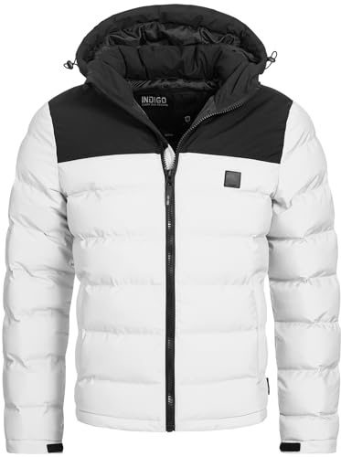 Indicode Herren Eberhardy Steppjacke in Daunenjacken-Optik | Winterjacke Übergangsjacke Offwhite, M