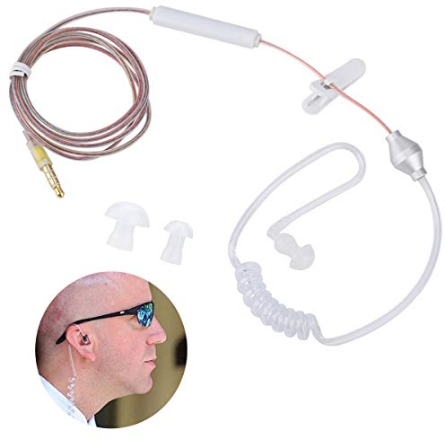 Queen.Y In-Ear-Headsets Anti-Strahlung Luftschlauch Sicherheit Ohrhörer Kabel Kopfhörer mit Mikrofon für Ios für Android Transparent Single