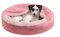 Furhaven 24 Round Small Donut Dog Bed Plush Velvet Waves Hooded Calming Cuddler, Washable - Rose Pink, Small