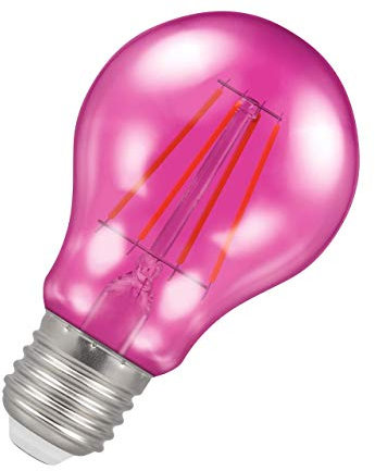 Crompton Lamps Pink LED GLS Light Bulb 4.5W E27 Harlequin | IP65 Outdoor Lights LED Bulbs | Energy-Saving Replacement for 25W Bulbs | 15,000 Hours Life | for Festoon Lights Outdoor