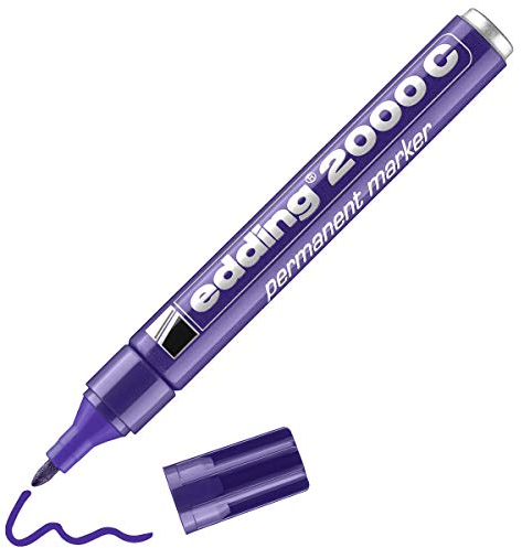 edding 2000 C Permanentmarker - lila - 1 Stift - Rund-Spitze 1,5-3mm - schnell trocknender Permanent Marker - wasserfest, wischfest - für Karton, Kunststoff, Holz, Metall - Universalmarker