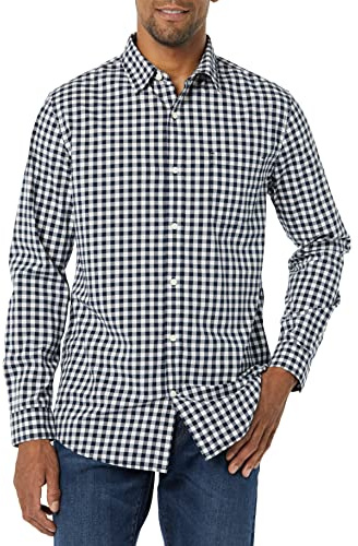 Amazon Essentials Men's Long-Sleeved Slim-Fit Stretch Poplin Shirt