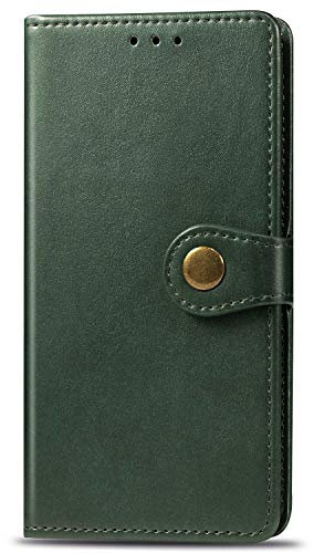 VGANA Funda Compatible para ZTE Blade A5 2020, Carcasa Billetera Cuero Premium Color Sólido, Concha TPU Silicona Suave Anti Caída. Verde