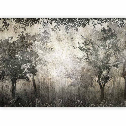 murando Fotomurales Árboles 400x280 cm XXL Papel pintado tejido no tejido Decoración de Pared decorativos Murales moderna de Diseno Fotográfico Bosque Paisaje Hojas gris b-C-0997-a-a
