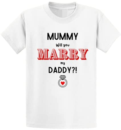Second Ave Baby/Children's Cute Proposal Mummy Will You Marry Daddy White T Shirt Top