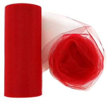 Rouleau De Tulle - 30cm * 91m, Rouleau De Tissu De Tulle Pour Emballage Cadeau, Décorations De Fête De Mariage, Jupes DIY, Coiffures - Rouge