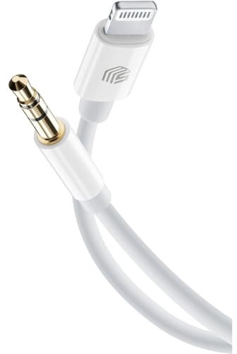 Music Sound | Cable Audio AUX con conector Lightning MFI y Jack de 3,5 mm - Blanco