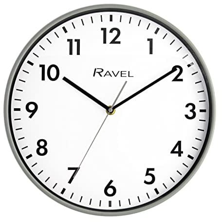 Ravel - Moderne 30cm Wanduhr für Büro und Küche - Analog Quarz - RWC.30.13 - Grau