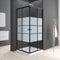 Duschkabine Eckeinstieg, Duschkabine 90x90cm Schwarz Milchglas Duschkabine mit Schiebetüren 6mm ESG Milchglas Streifen Duschabtrennung Dusche Duschwand Höhe 185cm