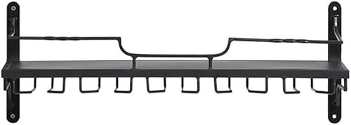 LUDIST Weinregale Zuhause/Bar Retro Wandmontierter Holz Weinflaschen- und Weinglashalter Stemware Rack Aufbewahrung Vintage Metall Weinregal zum Aufhängen für Barschrank Küche Organizer Home Decor/