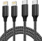 IDISON Cable usb C vers lightning 2M+2M -Lot de 2, Rapide 27W Cable Lightning usb C Certifiés MFI,3A Tress és en Nylon Cable usb C iphone Compatible avec iPhone 13/12/11/Pro Max/XS/XR/X/8/7/7Plus/6s/6