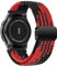 MroTech Compatible avec Samsung Gear S3 Frontier/Galaxy Watch 3 45mm/ 46mm (2019) Bracelet pour Homme Femme,22mm Nylon Bracelet Magnétique Compatible avec Huawei GT/2e/GT2/GT3/GT4/Pro 46mm,Noir/Rouge