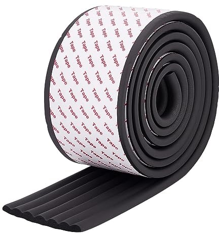 OLYCRAFT 2.1m Black Bunk Bed Ladder Pads Soft Ladder Pads with Adhesive Bunk Bed Ladder Cover 81mm Wide Replacement Bed Ladder Pads for Stair Steps Bed Foot Comfort Corner Protectors