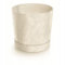 B2C Plant Pots Indoor Outdoor Plastic Marble Concrete Flowerpot Small Medium Large Tubo 5 Colours (18 cm, Cream)