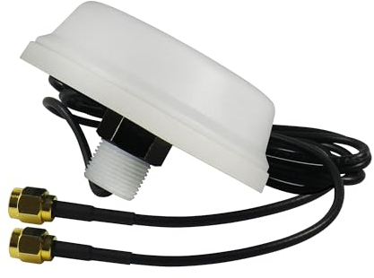 JARFT 2x2 MIMO Dualband WLAN Rundstrahlantenne - M2M Antenne, 3/5dBi, RP-SMA Stecker, IP65 Gehäuse, IEEE 802.11 a/b/g/n/ac/ax (Weiß)