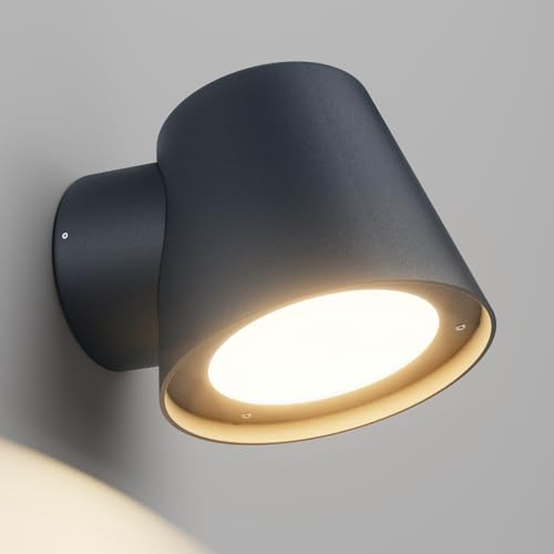 Klighten Außenwandleuchte GU10 Außen Wandleuchte, IP65 Wandlampe Aussen/Innen, Aussenlampe Modern Aussenleuchte Wand, Außenleuchte für Terrasse Garten, Aluminium+PC, Anthrazit, ohne Leuchtmittel