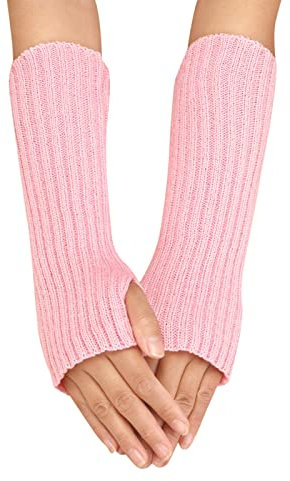 Fulidngzg Fingerlose Handschuhe Damen Teenager Mädchen Thermo Armstulpen Handstulpen Touchscreen Y2K Pulswärmer Strickhandschuhe Ohne Finger Wolle Warm Winterhandschuhe Fingerlose Handschuhe