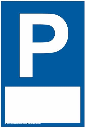 Parkplatz Schild 30x20cm 3mm Starkes Kunststoffschild mit UV-Schutz A4 Format (BLANKO FÜR Text)