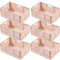 EURXLQ 6 Caisse Pliable Plastique,Empilable Cagettes Plastique Pliable Paniers Rangement avec Poignée Panier Rangement Plastique pour Chambre à Coucher Bureau Cuisine (Rose, 30×20×12cm)