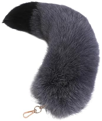 Fuchsschwanz 40cm Anhänger für Pelzschwanz Schlüsselanhänger Extra große Schlüsselanhänger Tasche Zubehör Auto Schlüsselanhänger Anhänger Weiche und flauschige Handtasche Dekoration (Farbe 2)