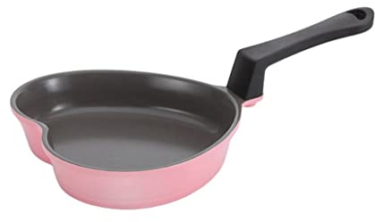 FEIGUO Mini Love Sartén Suplemento de alimentos para bebés Olla de cocina Cerámica Antiadherente Rosa en forma de corazón Pequeño Wok (Color: Rosa, Tamaño: 1 pieza) (Rosa 1 pieza)