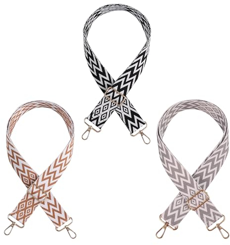 3 Stück Boho taschengurt,einstellbar Schultergurt für Taschen,taschengurte zum wechseln,Schultergurt ,Vielseitige Schulterriemen für Taschen,3 stylische Taschengurte,Schulterpolster Damen