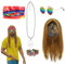XNIVUIS 5 Pcs Hippie Kostüm Damen Herren 70er Hippie Kostüm Set, Herren Hippie Perücke, 70er 80er Jahre Disco Perücke Lang Disco Perücke für Karneval Halloween, Mottoparty Fasching Karneval (5 Pcs)