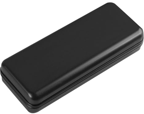 Brillenetui Hardcase Sonnenbrillen Etui Hardcase Groß Glasses Case Brillenetui Groß 1 Stück Festes Farbig Lackiertes Brillenetui Metall Geeignet für Damen, Herren, und Kinder (Schwarz)