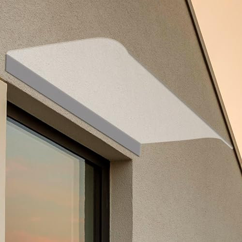 Charocean Clear Door Awning Front Door Canopy Outdoor Waterproof Awnings Rain Canopy, Polycarbonate Cover Thick 3.5 Mm, Porch Canopy for Outside House Balcony, Uv Protection (Clear, 50×80 CM)